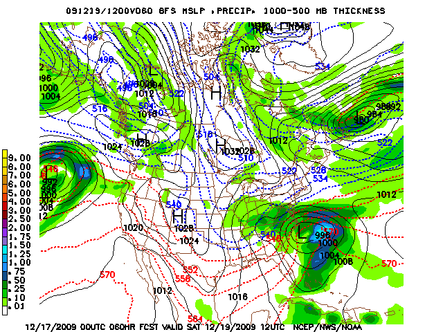 image of MSLP 1000 - 500mb