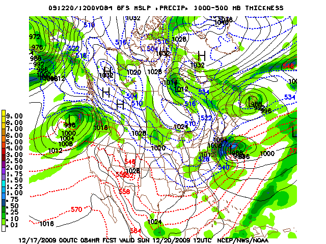 image of MSLP 1000 - 500mb