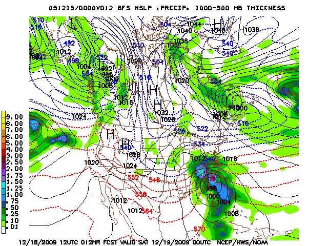 image of MSLP 1000 - 500mb