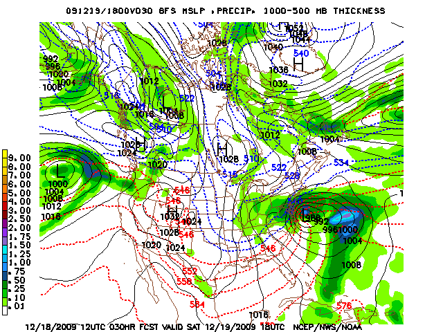 image of MSLP 1000 - 500mb
