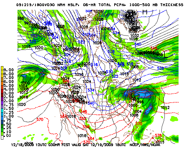 image of MSLP 1000 - 500mb