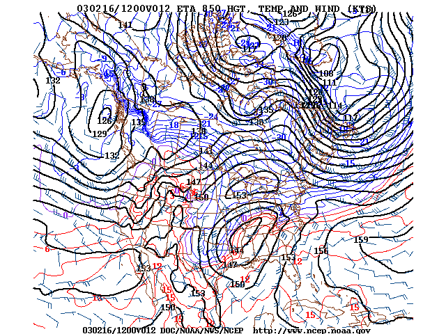 image of 850mb Temp, Ht