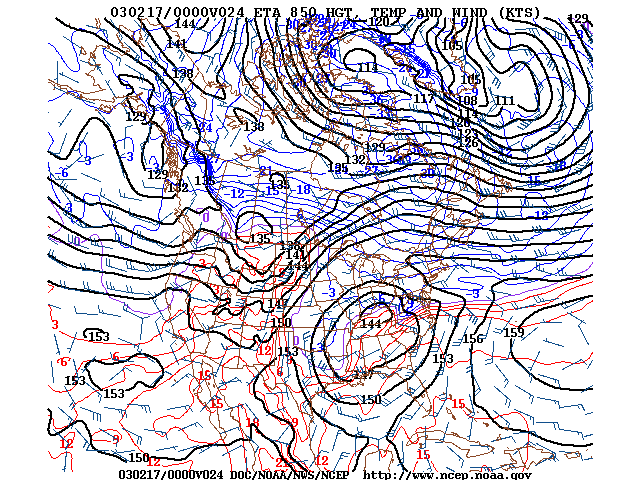 image of 850mb Temp, Ht