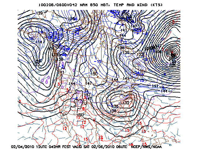image of 850mb Temp, Ht