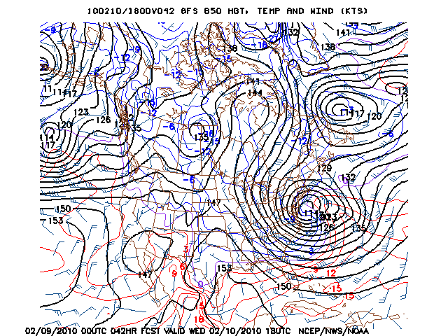 image of 850mb Temp, Ht