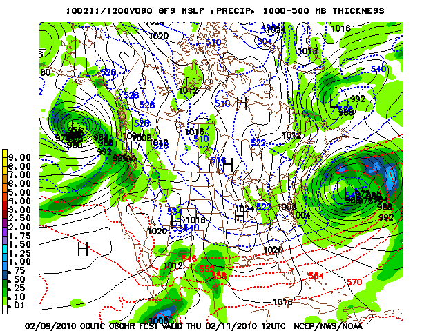 image of MSLP 1000 - 500mb