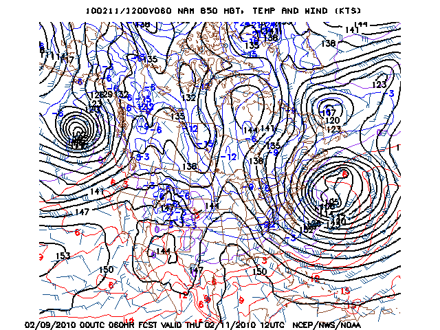 image of 850mb Temp, Ht